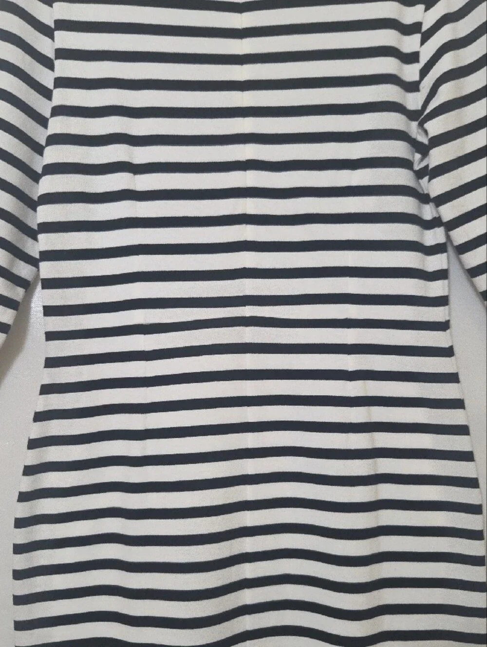 J. Crew Black & White Striped Long Sleeve Sheath 100% Cotton Dress - Size 10